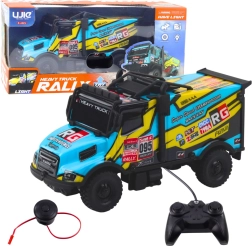 Green RC truck with remote control and horn