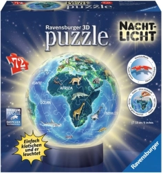 Ravensburger 3D helendav puzzleball Öine gloobus 72 tükki