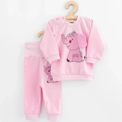 Imikute komplekt T-särk ja dressipüksid NEW BABY Happy Elephant roosa 62 (3–6 k)
