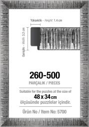 Pusleraam 48 × 34 cm, hõbedane