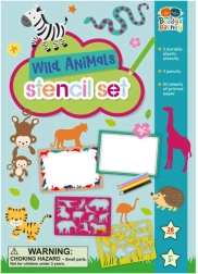 Wild Animals Stencils with Crayon Set