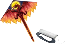 Suur punane lohekujuline tuulelohe pika sabaga 170 × 130 cm