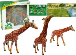 Harivad kaelkirjaku figuurid Perekond 3 tk + Aafrika taust