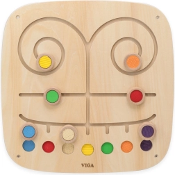 Viga Toys Manipulative Wall Board with Colorful Tracks