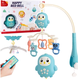 Muusikaline voodikarussell öölambi ja kõrinatega – sinine