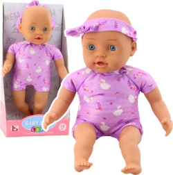 Tekstiilist beebinukk lillakas bodis lipsuga 31 cm