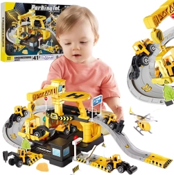 Woopie construction garage and parking lot - construction machines, 41 pieces