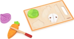 Viga Toysi värviliste köögiviljade lõikamise puidust komplekt