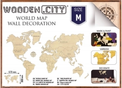 Puidust maailmakaart M 57 × 38 cm WOODEN CITY