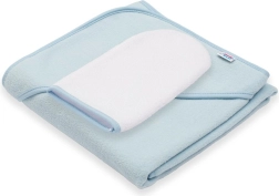 Laste froteerätik kapuutsiga NEW BABY BASIC 80 × 80 cm sinine