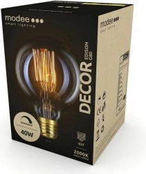 Modee Smart dekoratiivne pirn Edison G80 E27 40 W eriti soe valge