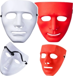 Carnival full-face mask with elastic band – white or red