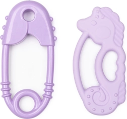 Clip and silicone teether seahorse purple