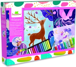 Artissimo XXL creative set – watercolor, pastels and acrylic paints: magical animals
