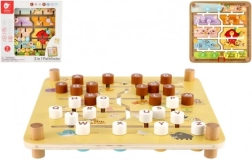 Kahepoolne puidust õppe-labürint 2-in-1 CLASSIC WORLD – talu ja tähestik, 30 × 30 cm