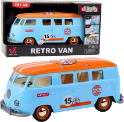 Retro van with opening doors, lights and sounds – blue