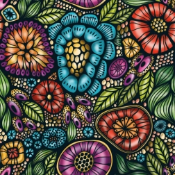 Curiosi square puzzle Q Life colorful flowers 72 pieces