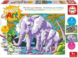Paint by numbers: elephants and zebras EDUCA