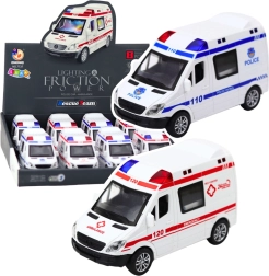 Tuletõrje- ja kiirabiauto avanevate uste ning valgus- ja heliefektidega