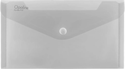 DL Button-Closure Wallet Opaline Clear, Polypropylene Document Sleeve