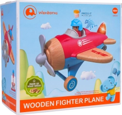 Puidust punane lennuk tulede ja helidega