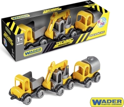 Kid Cars ehitusautode komplekt 3 tk plast 10 cm WADER