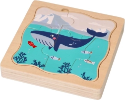 Puidust kihiline pusle Arktika loomad