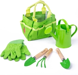 Children’s gardening set in a canvas bag BIGJIGS TOYS – green