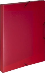 Plastic box with elastic A4, red