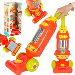 Interactive children's stick vacuum with sounds, raspberry 46 cm