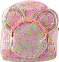 Children's backpack with sequins and pink mouse ears