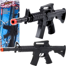 Kids’ Toy – Mechanical Rifle with Firing Sounds, Black 32 cm