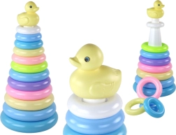 Stacking pyramid with a duckling, 12 rings (39 × 17.5 × 17.5 cm)