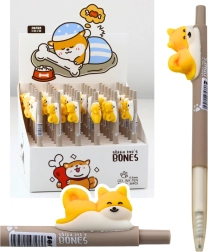 Geelpliiats Shiba koera figuuriga, sinine tint 0,5 mm