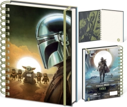 A5 märkmik motiiviga STAR WARS: THE MANDALORIAN – Mandalorian ja Grogu päikeseloojang