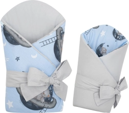 Double-sided baby swaddle New Baby Teddy Bear in Space 80×80 cm