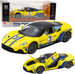 Sportlik metallauto valgus- ja heliefektidega, 1:22 kollane