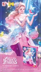 100-osaline roosa printsessi sädelev pusle