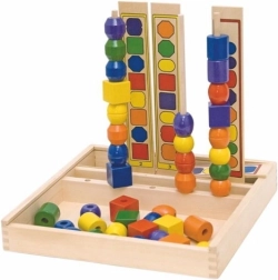 Wooden Beads on Pegs for Repeating Sequences