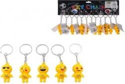 Naeratava näoga võtmehoidja, metall/plast, 9 cm