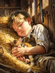 Diamond painting Sleeping Boy 30 × 40 cm