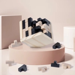 Puidust loogikakuubik – 3D-ülesanne lastele ja täiskasvanutele