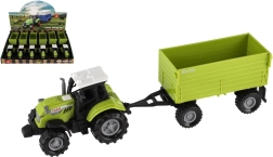 Plastic tractor with flatbed trailer 26 cm with light and sound