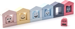 Cubika Pastel Color Houses – Wooden Building Set, 30 Pieces