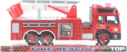 Plastic friction-powered fire truck 30 cm