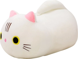 Pehme mänguasi Kass pika sabaga, valge 40 cm