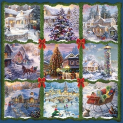 Square Puzzle Christmas Nine-Square 1000 Pieces