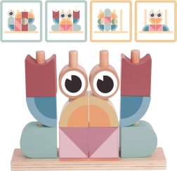 TOOKY TOY puidust krabikujuline pusle – pastelsed virnastusklotsid