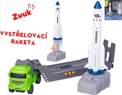 Hõõrdratas-veoga veoauto ja rakett stardiseadmega, heliefektid
