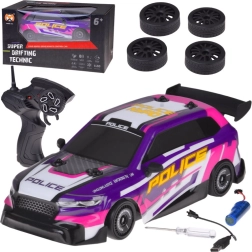 RC driftiv politseiauto 1:20 LED-alusvalgustuse ja vahetatavate rehvidega 4WD